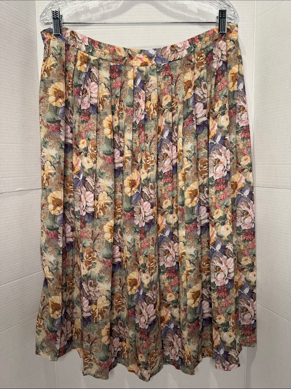 Vintage Floral Painting Cottagecore Renaissance Faire Flowy Summer Midi Skirt